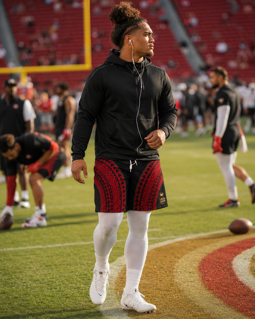 Black & Red Football Mesh Shorts
