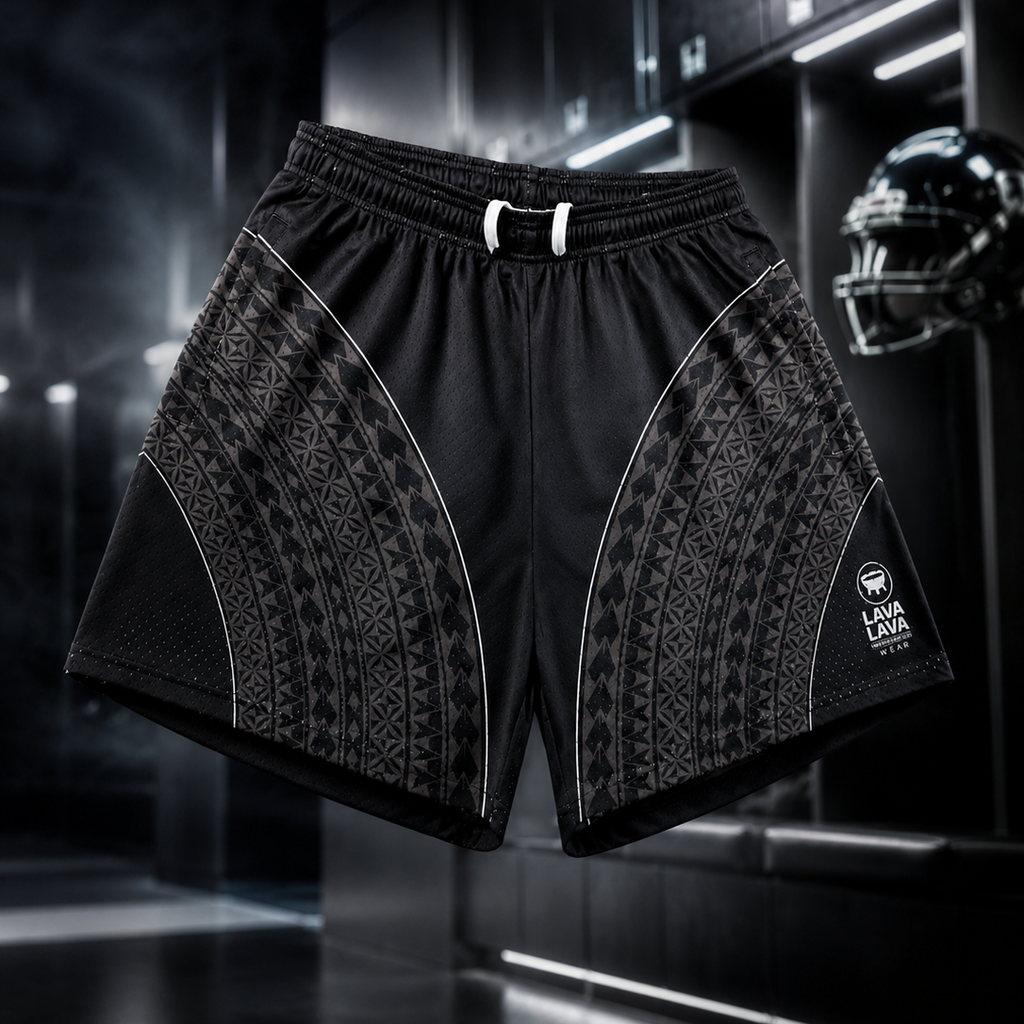 Black & Silver Football Mesh Shorts