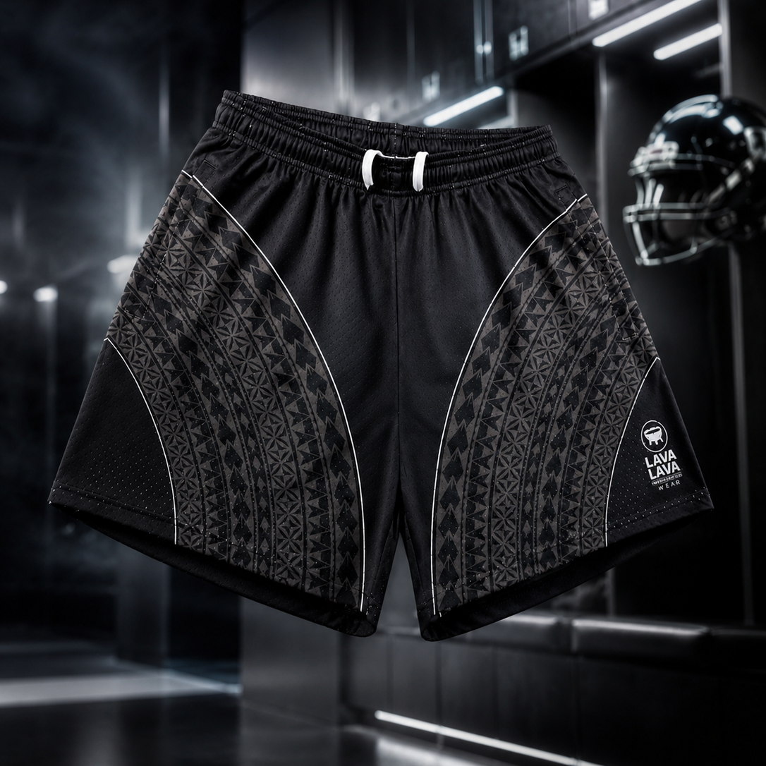 Black & Silver Football Mesh Shorts