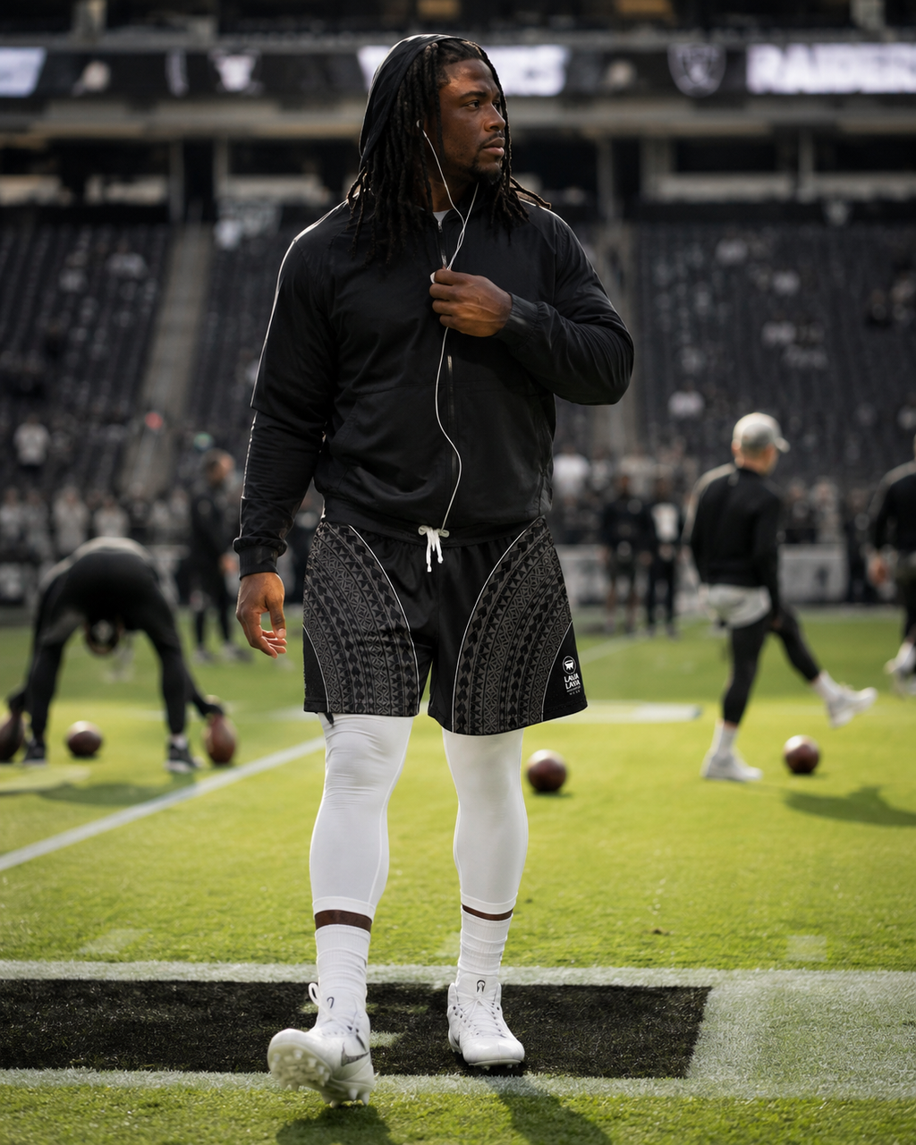 Black & Silver Football Mesh Shorts