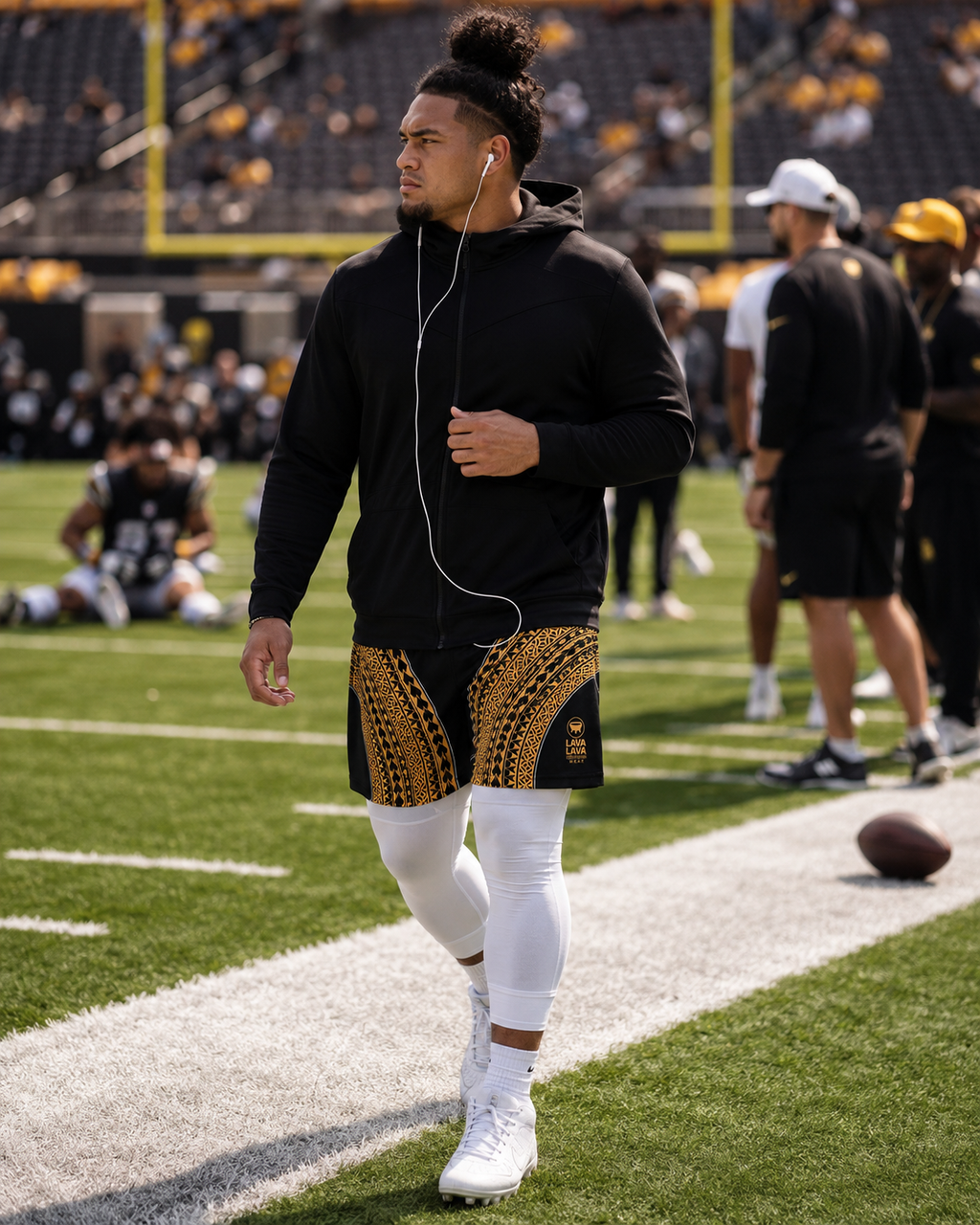Black & Yellow Football Mesh Shorts