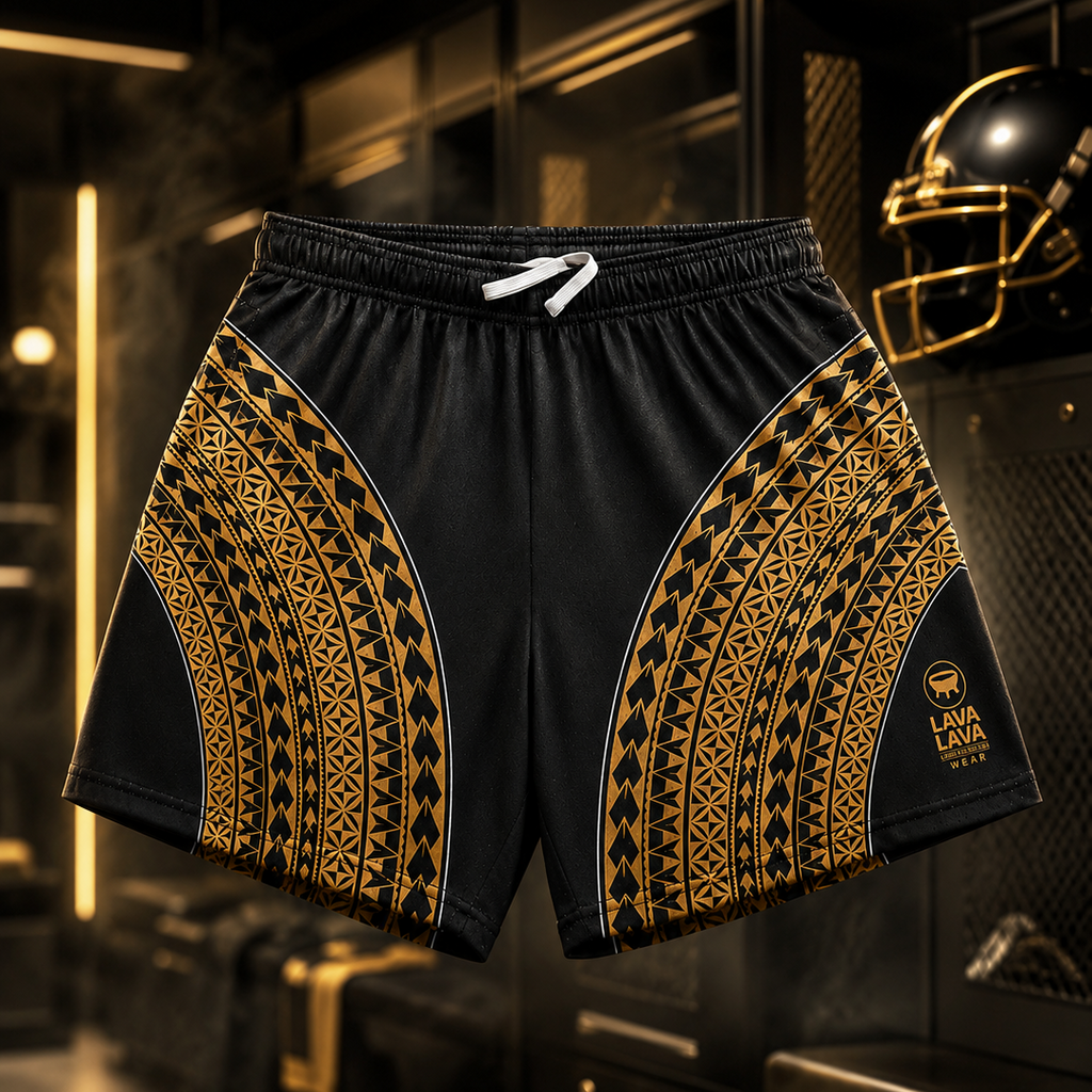 Black & Yellow Football Mesh Shorts